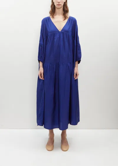 Shop Anaak Airi Silk Habotai Maxi Dress In Ultramarine