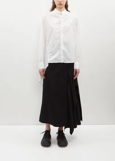 Shop Yohji Yamamoto Asymmetric Flare Cotton Blouse In White
