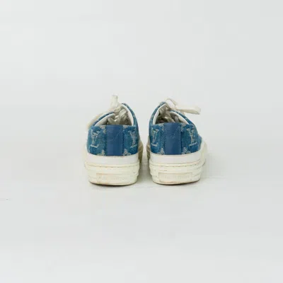 Pre-owned Louis Vuitton Blue/white Monogram Denim Stellar Low Top Sneakers, 35.5