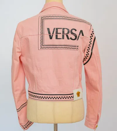 Pre-owned Versace Pink Denim Crop Jacket