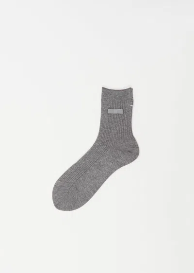 Shop Antipast Bow Ribbed Socks In Mix Grey