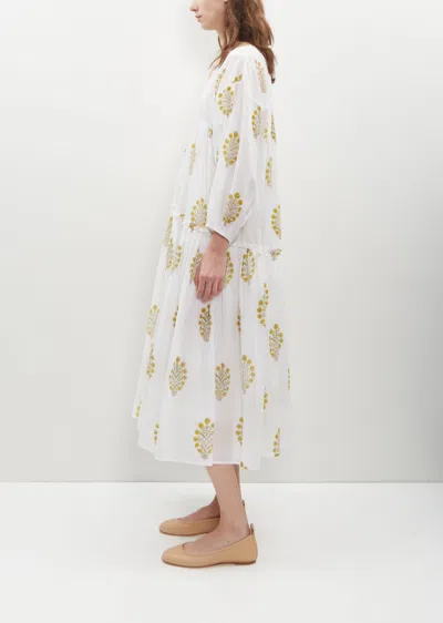 Shop Anaak Caen Blockprint Maxi Dress In Celandine Floral Block
