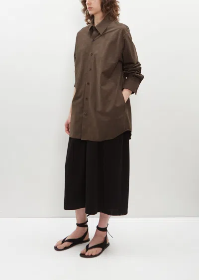 Shop Auralee Calf Nubuck Shirt In Dark Brown