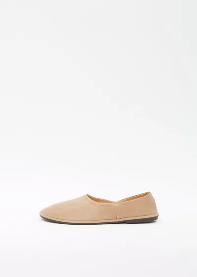 The Row Canal Suede Ballet Flats In Taupe