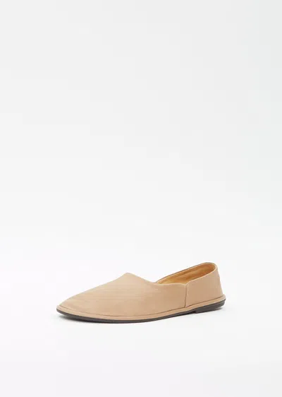 The Row Canal Suede Ballet Flats In Taupe