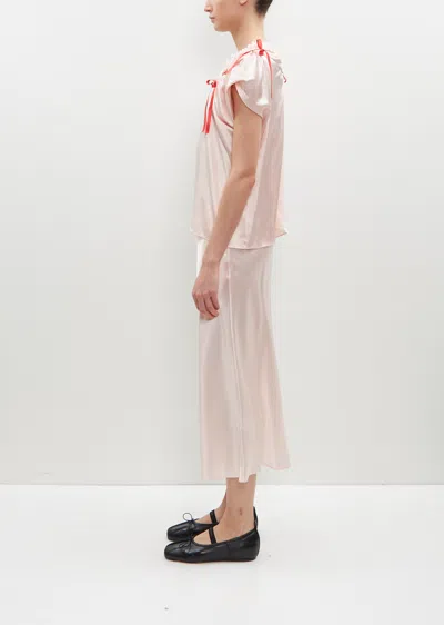 Shop Simone Rocha Cap Sleeve Top W/ Shoulder Bite In Pink/red