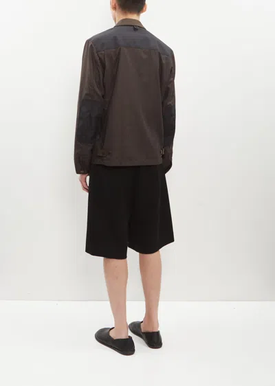 Shop Junya Watanabe Carhartt Stripe Oxford Blouson In Brown / Beige X Black