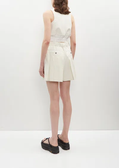 Shop Sacai Chalk Stripe Shorts In Off White