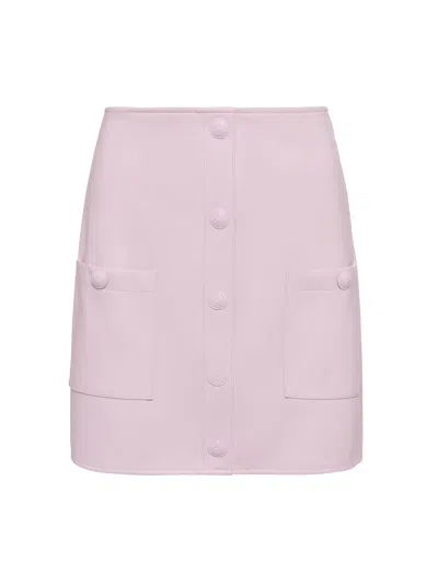 Shop L Agence Truman Vegan Leather Mini Skirt In Lilac Snow
