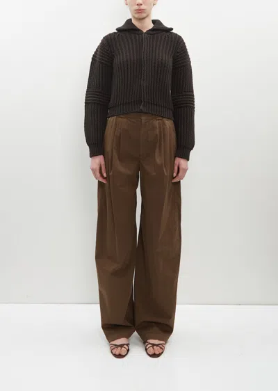 Shop Lemaire Chunky Cardigan With Snaps In Dark Espresso