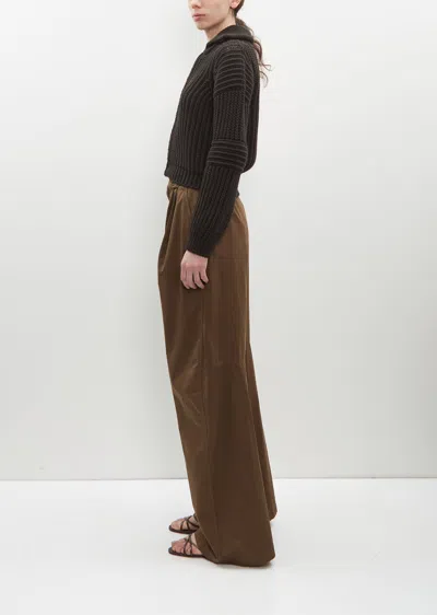 Shop Lemaire Chunky Cardigan With Snaps In Dark Espresso