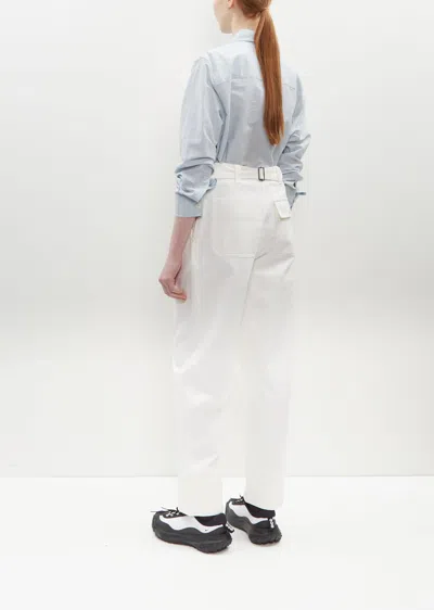 Shop Mhl By Margaret Howell Cinch Back Trouser In Off White