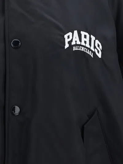 Shop Balenciaga Men College Jacket In Black