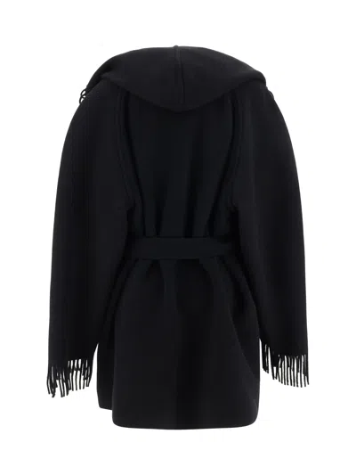 Shop Balenciaga Women Coat In Black