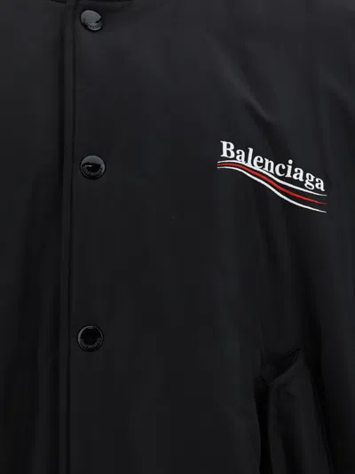 Shop Balenciaga Women Varsity Bomber Jacket In Black