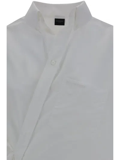 Shop Balenciaga Women Wrap Shirt In White
