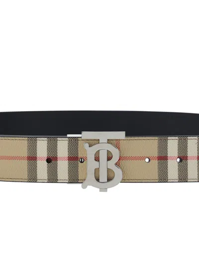 Shop Burberry Men Tb Reversible Belt In Multicolor