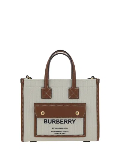 Shop Burberry Women Feya Handbag In Multicolor