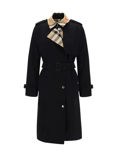 Shop Burberry Women Sandridge Trench Coat In Black