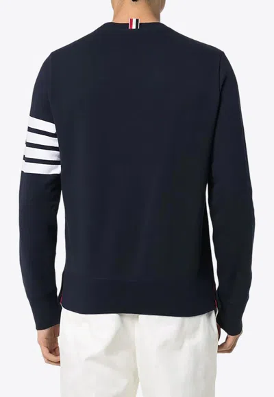 Shop Thom Browne 4-bar Stripe Crewneck Sweatshirt In Blue