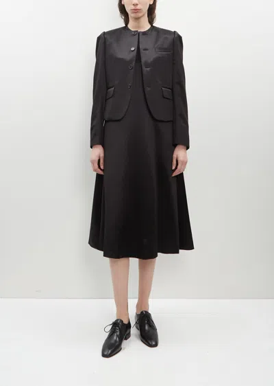 Shop Noir By Kei Ninomiya Collarless Satin Jacket In 1-black