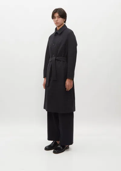 Shop Stephan Schneider Collection Wool Grid Coat In Night Blue
