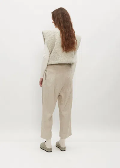 Shop Lauren Manoogian Como Linen Wool Trouser In Natural