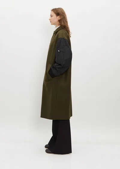 Plan C Mantel Single-breasted Coat In Pine Green 00v80