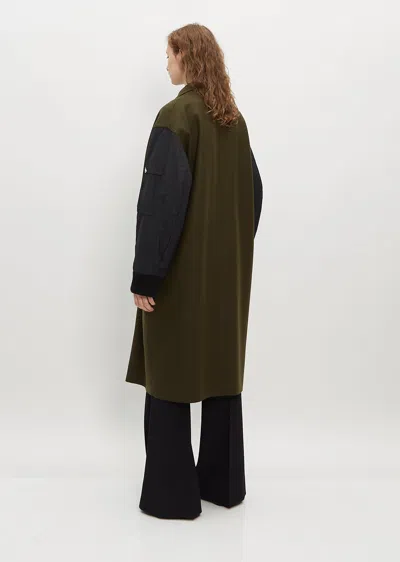 Shop Plan C Contrast Coat In Pine Green 00v80