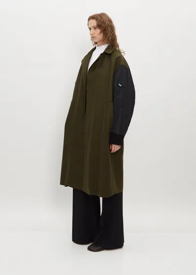 Shop Plan C Contrast Coat In Pine Green 00v80