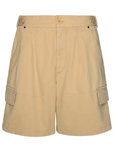 Shop Isabel Marant Woman  'lisette' Beige Cotton Shorts In Cream
