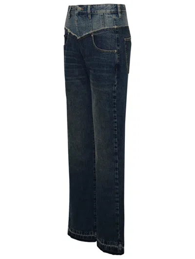 Shop Isabel Marant Woman  'noemie' Blue Cotton Jeans