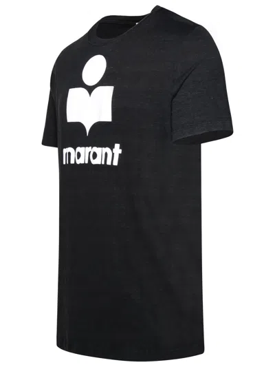 Shop Isabel Marant Man  'karman' Black Linen T-shirt