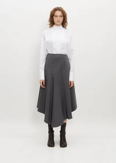 Shop Plan C Cotton Blend Flared Knit Skirt In Melange Anthracite Men80