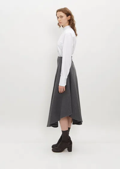 Shop Plan C Cotton Blend Flared Knit Skirt In Melange Anthracite Men80