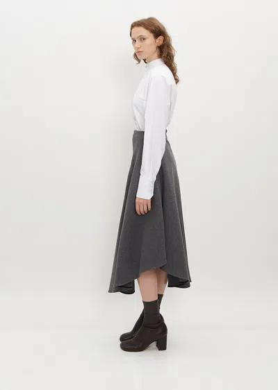 Plan C High-rise Cotton-blend Midi Skirt In Melange Anthracite Men80