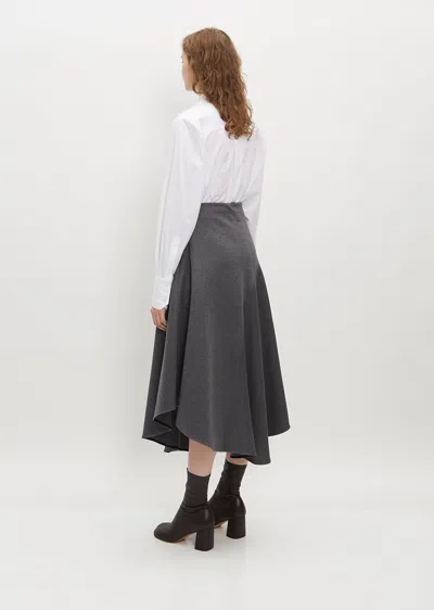 Plan C High-rise Cotton-blend Midi Skirt In Melange Anthracite Men80
