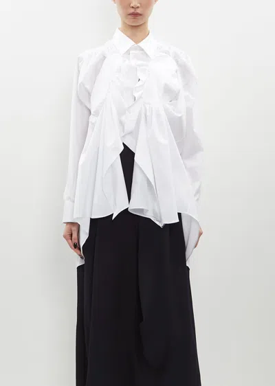 Shop Comme Des Garçons Cotton Broad Blouse In 2-white