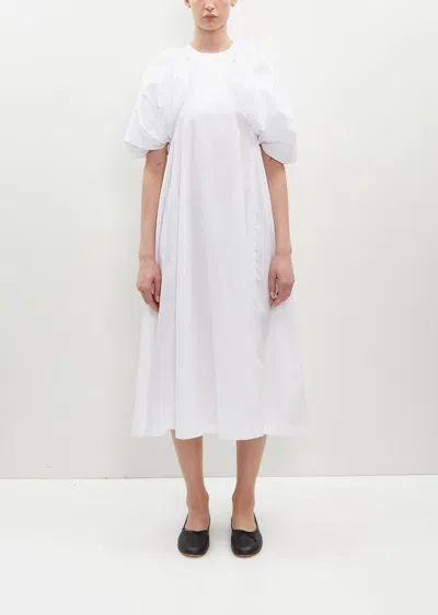 Shop Noir By Kei Ninomiya Cotton Broad Dress In 2-white
