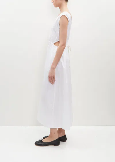 Shop Maria Mcmanus Cotton Drawstring Cut Out Dress In White