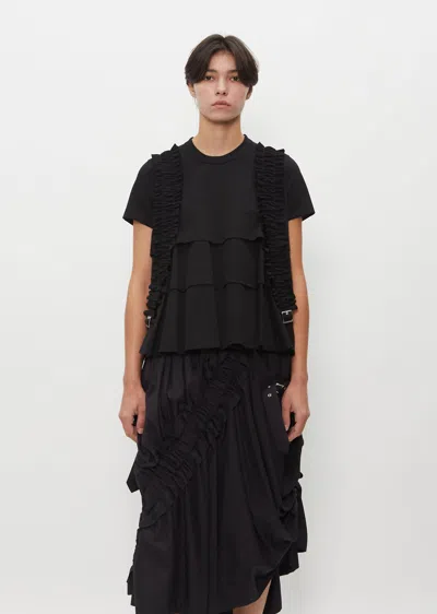 Shop Noir By Kei Ninomiya Cotton Ponte Layered T-shirt In Black