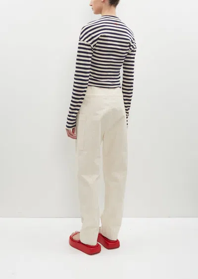 Shop Plan C Cotton Panama Trousers In Calico