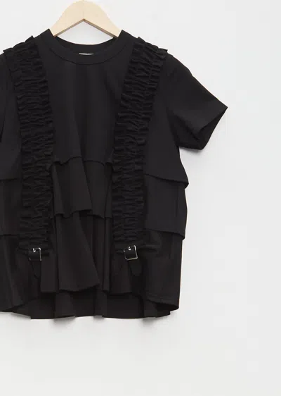Shop Noir By Kei Ninomiya Cotton Ponte Layered T-shirt In Black