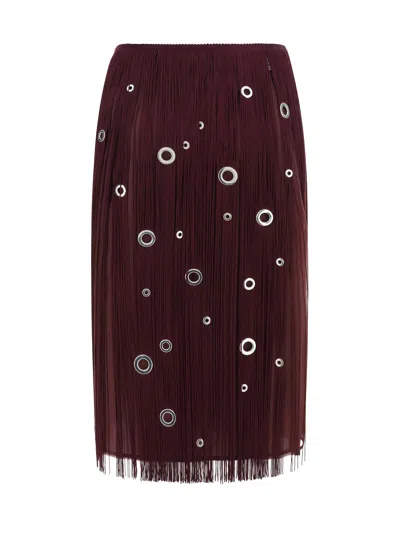 Shop Prada Women Midi Skirt In Multicolor