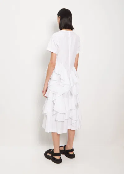 Shop Comme Des Garçons Comme Des Garçons Cotton Ruffle S/s Dress In 1-white