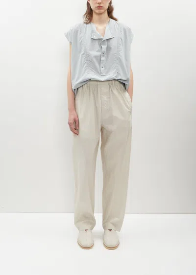 Shop Lemaire Cotton Silk Relaxed Pants In Pale Mastic