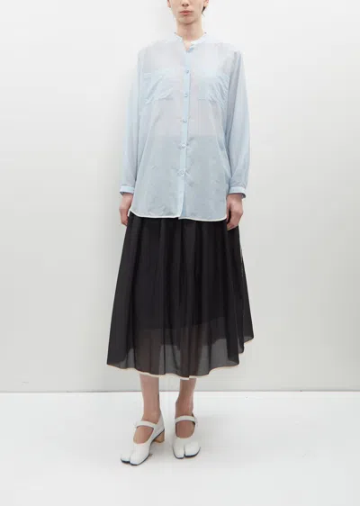 Shop Sara Lanzi Cotton Silk Voile Oversized Shirt In Baby Blue
