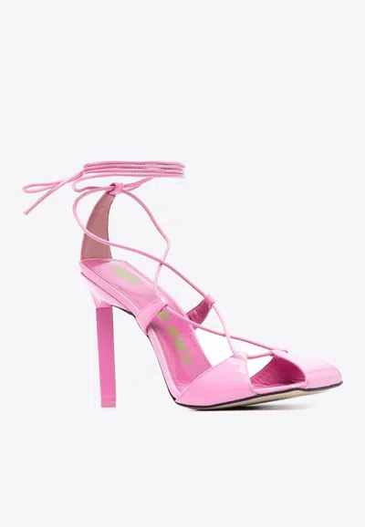 Attico Adele 105 Calf Leather Sandals In Pink