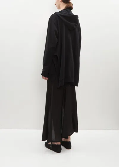 Shop Yohji Yamamoto Cotton Zip-up Hoodie Sweatshirt In Black