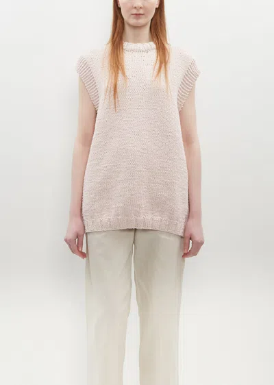 Shop Casey Casey Cotton-wool Hand Knit Sweater Vest In Pink